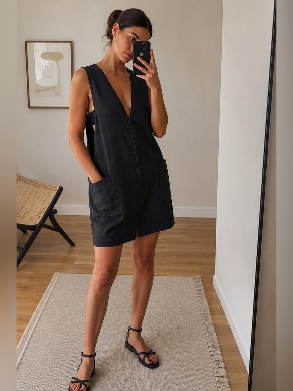 Made in Germany Wool Shift Dress with Front Zip NEW